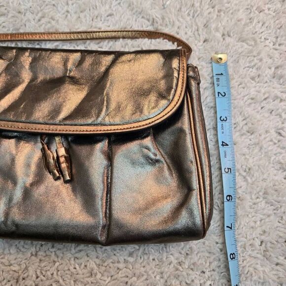 Vintage 90s Liz Claiborne Metallic Bronze Purse - Picture 9 of 9